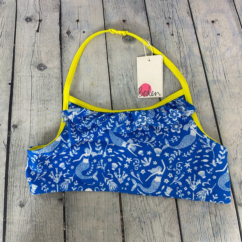 Mini Boden mermaid print bikini top year 11-12